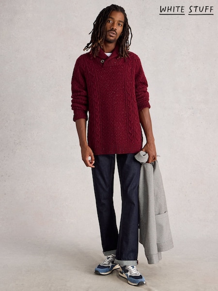 White Stuff Red Berkley Shawl Neck Jumper (G18271) | €99