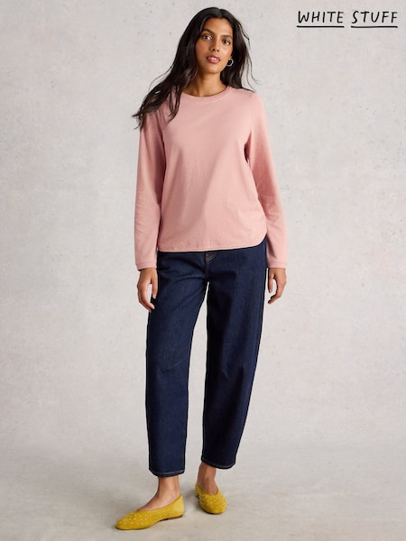 White Stuff Pink Clara Ls Sparkle T-Shirt (G18294) | €44