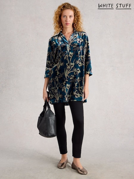 White Stuff Blue Blake Velvet Tunic (G18313) | €108