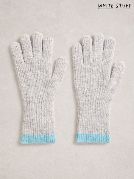White Stuff Blue Colourblock Knitted Gloves (G18317) | €41