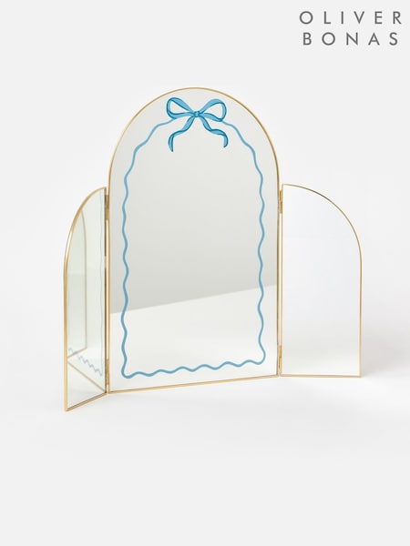 Oliver Bonas Gold Bow Triple Arch Dressing Table Mirror (G18366) | €47
