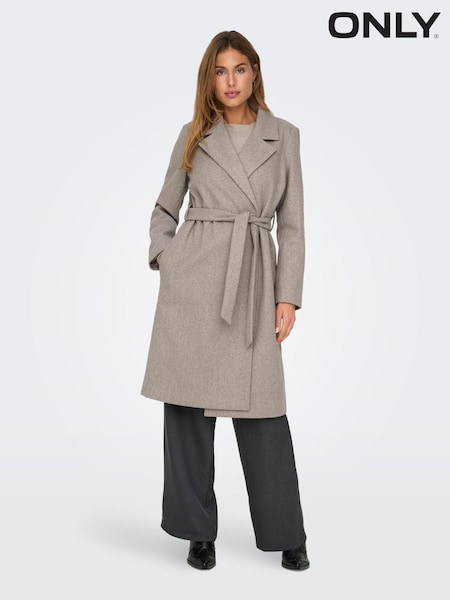 Only Natural Midi Tie Wrap Coat (G18429) | €92