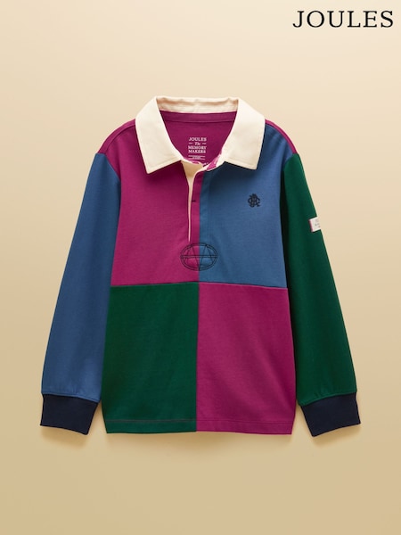 Colourblock - Joules Boys' Rugby Club Long Sleeve Rugby Shirt