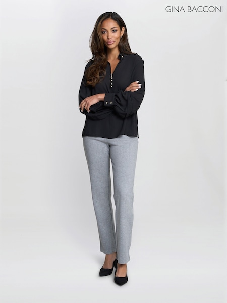 Gina Bacconi Antoinette Black Blouse (G18561) | €140