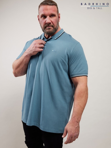 BadRhino Big & Tall Tipped Polo Shirt (G18568) | R$ 195