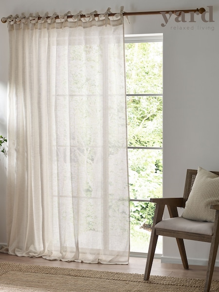 Yard Natural Nimbus Sheer Tab Top Curtains Panel (G18584) | AED210 - AED344