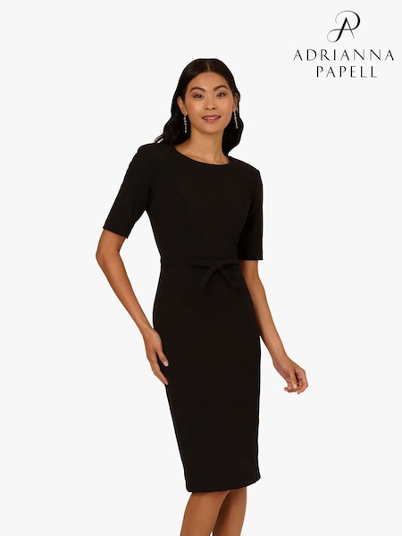 Adrianna Papell Mini Bow Front Sheath Black Dress (G18590) | €171