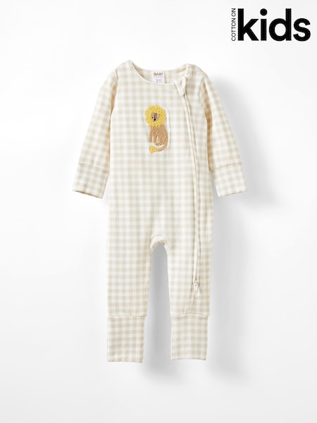 Cotton On Cream Dove Long Sleeve Zip Romper (G18722) | € 23