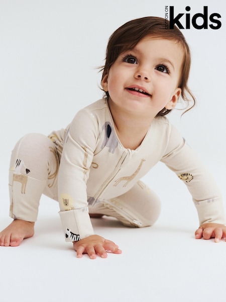 Cotton On Cream Long Sleeve Zip Romper (G18727) | € 23