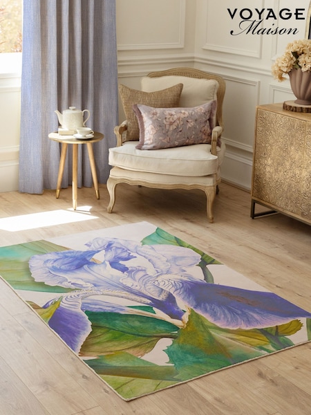 Voyage Maison Blue Darwen Cornflower Printed Rug (G18925) | 1,109 QAR - 1,683 QAR