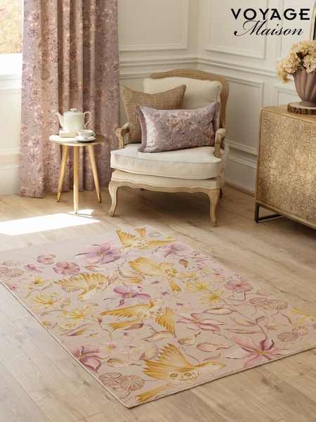 Voyage Maison Mauve Darwen Cornflower Printed Rug (G18939) | 1,109 QAR - 1,683 QAR