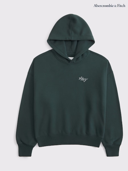 Abercrombie & Fitch Green Logo Sunday Fleece Pop-over Hoodie (G19032) | Rp 1,215,000