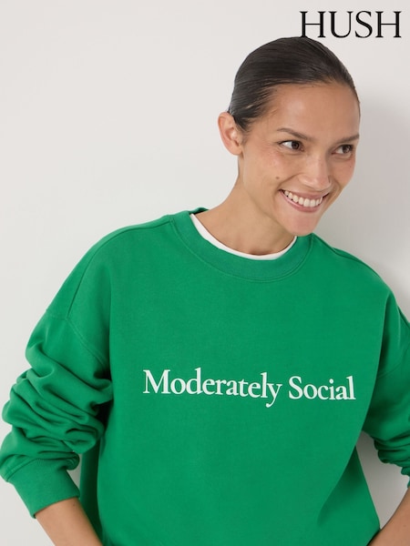 Hush Green Social In Theory Graphic Sweatshirt (G19096) | €95