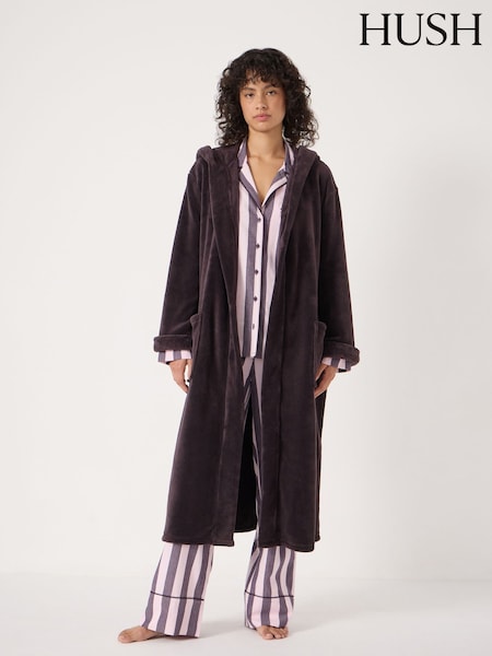 Hush Purple Fluffy Hooded Dressing Gown (G19107) | € 117