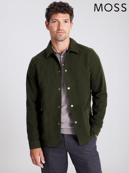 Khaki Green Moleskin Chore Overshirt (G19139) | 495 QAR