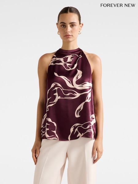 Forever New Purple Harriet Halter Neck Top (G19148) | €62