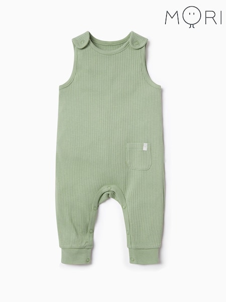 أخضر - MORI Supersoft Ribbed Romper Dungarees (G19218) | ‏160 د.إ.‏