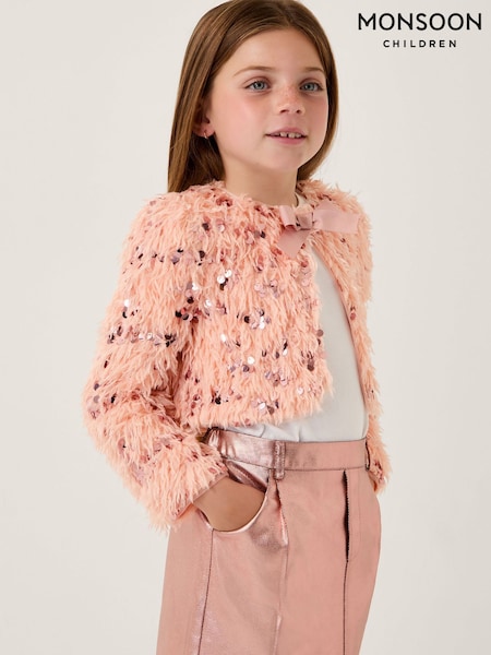 Monsoon Feather Sequin Bow Jacket (G19244) | 62 € - 69 €