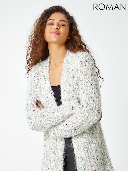 Roman Natural Fluffy Sparkle Cardigan (G19282) | €58
