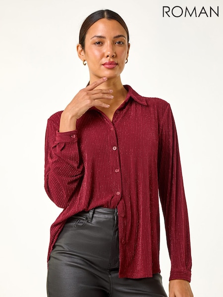 Roman Glitter Button Through Stretch Blouse (G19283) | ‏328 د.إ.‏