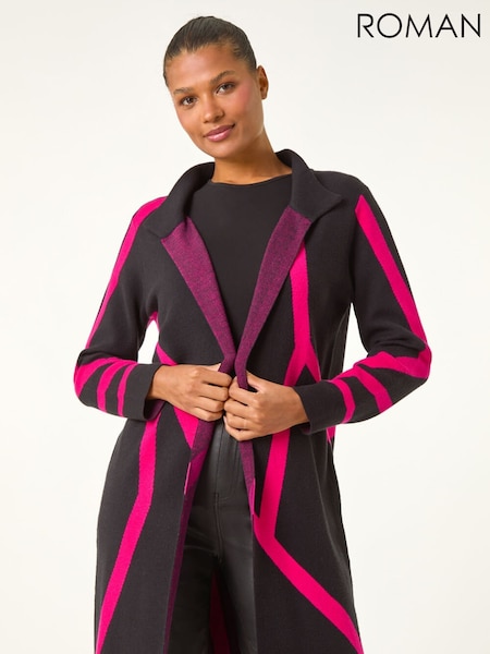 Roman Pink Abstract Patterned Cardigan (G19301) | €63