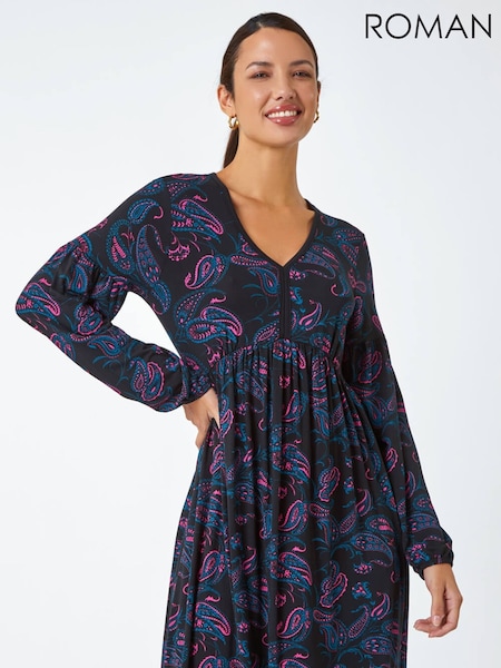 Roman Paisley Print Stretch Jersey Dress (G19315) | € 63