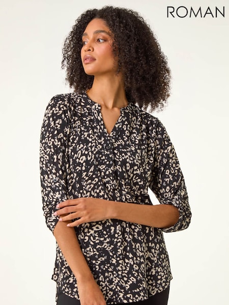 Roman Stretch Animal Print Shirt (G19323) | R$ 485