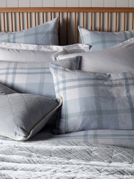 Secret Linen Store Blue Lauren Check Housewife Pillowcase (G19594) | €23