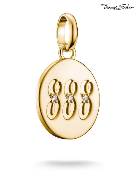 Thomas Sabo Gold Plated Charm Connect 888 Angel Number Pendant With Stones (G19633) | €69