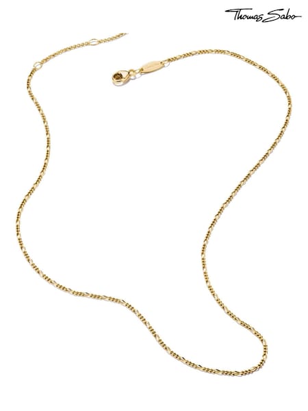 Thomas Sabo Gold Plated Charm Figaro Design Necklace (G19654) | €114