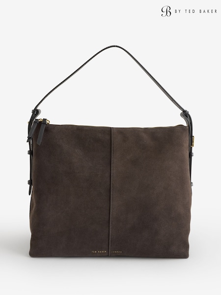 Ted Baker ANNIYSE -  Script Detail Slouchy Suede Brown Bag (G19667) | R$ 1.765