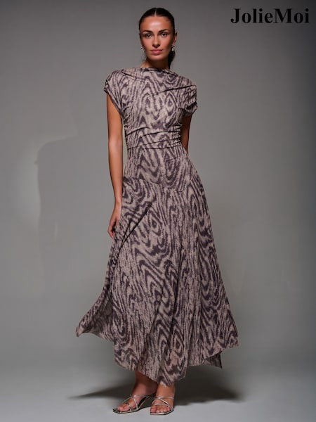 Jolie Moi Asymmetrical Draped Slash Neck Midaxi Dress (G19715) | 117 €