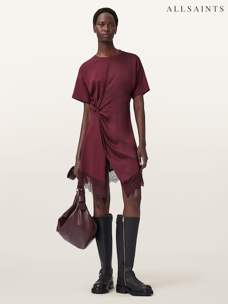 AllSaints Red Lana Lace Dress (G19837) | €152