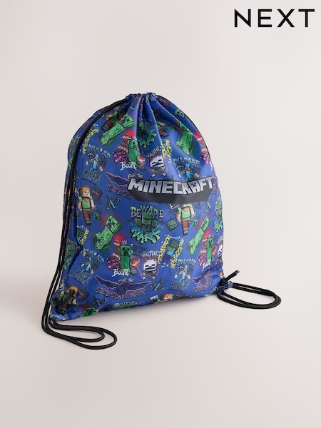 Blue - Drawcord Minecraft Bag