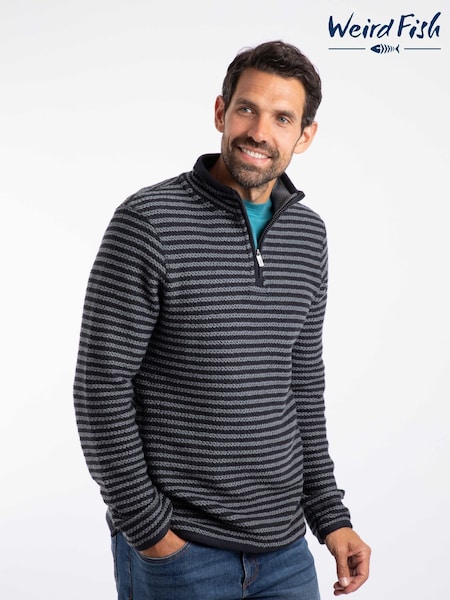 Weird Fish Shorling 1/4 Zip Striped Fleece (G19956) | R$ 840