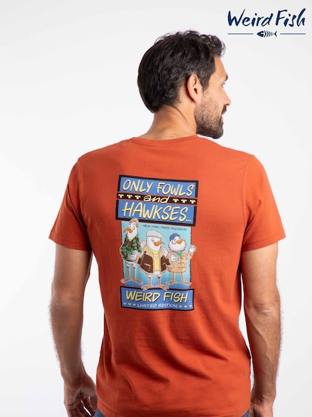 Weird Fish Orange Old Speckled Fin Back Print Artist T-Shirt (G19957) | 139 QAR