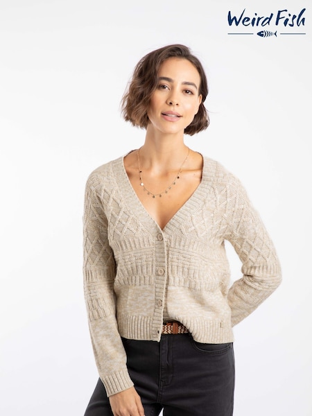 Weird Fish Cream Amiens Mixed Stitch Cardigan (G19959) | €77