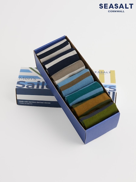 Seasalt Cornwall Gift Box of 7 Men's Sailor Socks (G19973) | 61 €