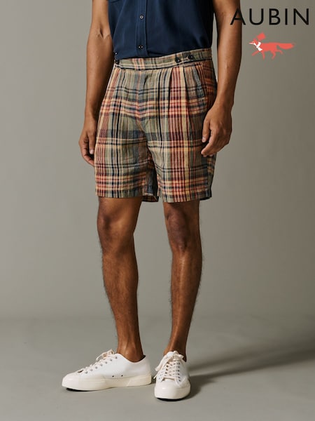 Green - Regular Aubin Lind Double Pleat Linen Shorts