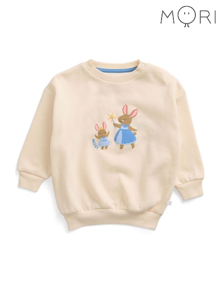 MORI Cream Enchanted Bunnies Oversized Supersoft Sweatshirt (G20439) | $50 - $54