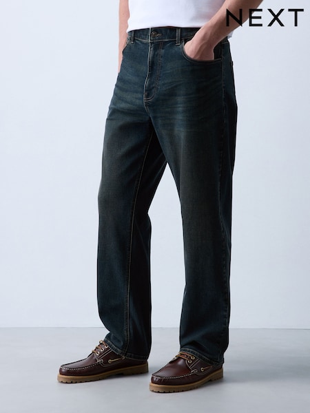 Green Tint - Straight Fit Essential Stretch Jeans