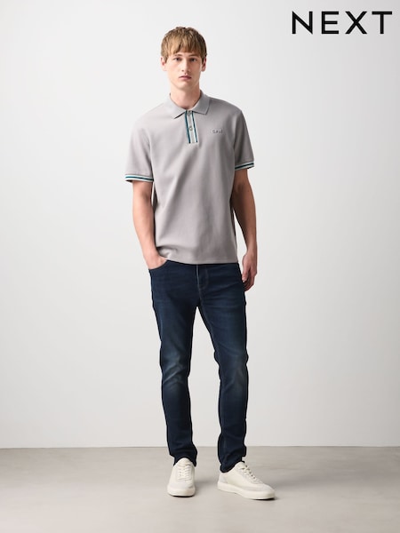 Tintenblau - Skinny Fit Authentic Stretch Denim Jeans