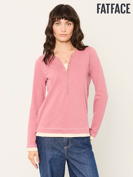Tamsiai rožinė - Fatface Henley Top