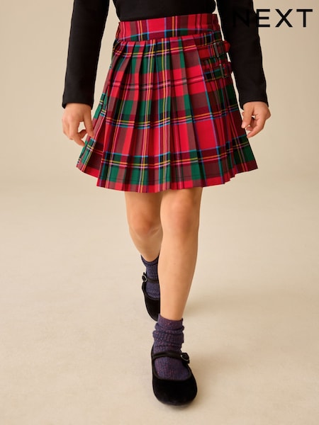 Red/ Green Check - Pleated Kilt Skirt (3-16yrs)