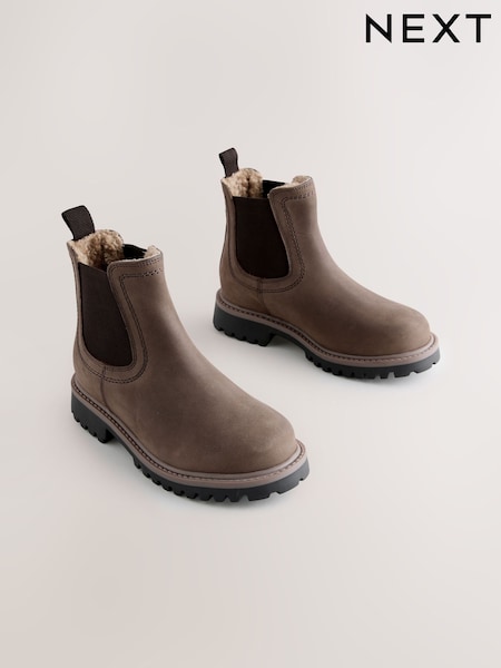 Neutral - Borg Lined Chelsea Boots