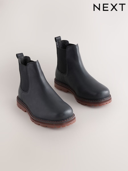 Qara - Leather Square Toe Chelsea Boots