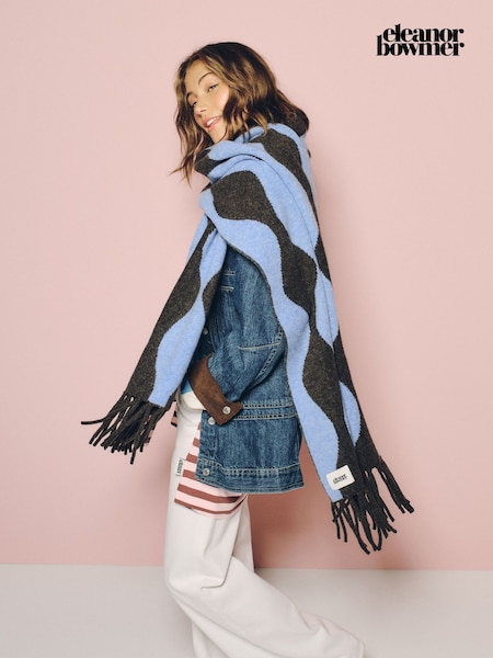 Blue/Brown - Eleanor Bowmer Knitted Scarf