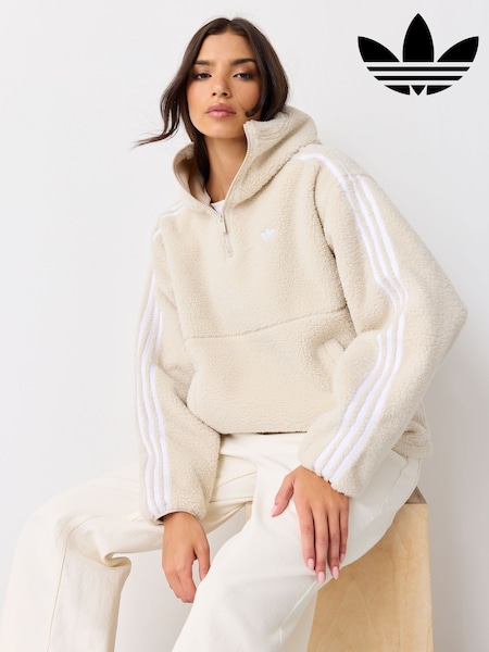 Neutral - Adidas Originals X Jennie Hooded Polar Fleece Jacket