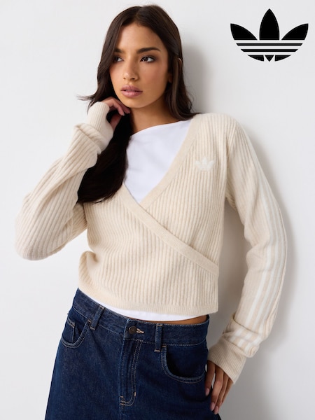 Neutral - Adidas Originals X Jennie Knit Wrap Cardigan