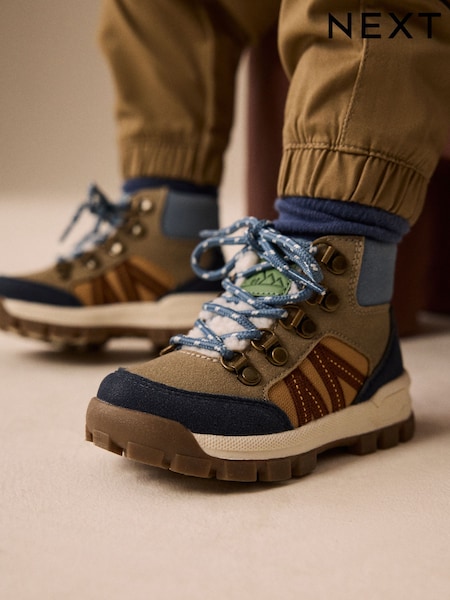 Navy - Warm Lined Touch Fastening Boots